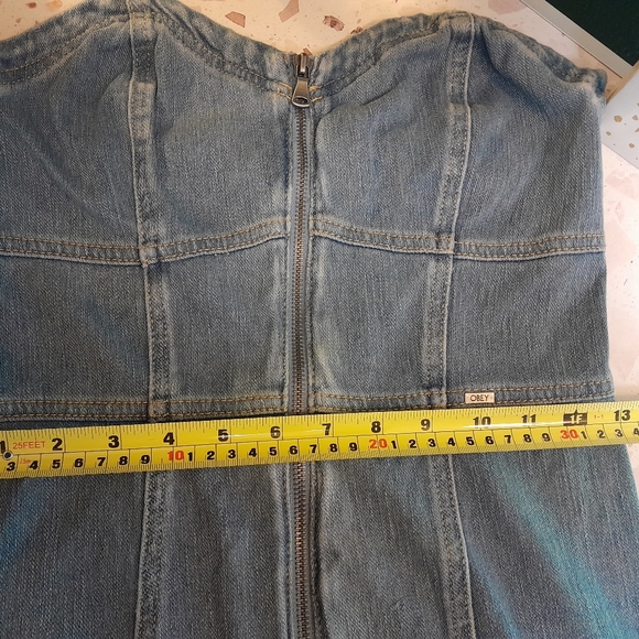 Obey stretchy denim dress size S/M, Never worn - Picture 4 of 8